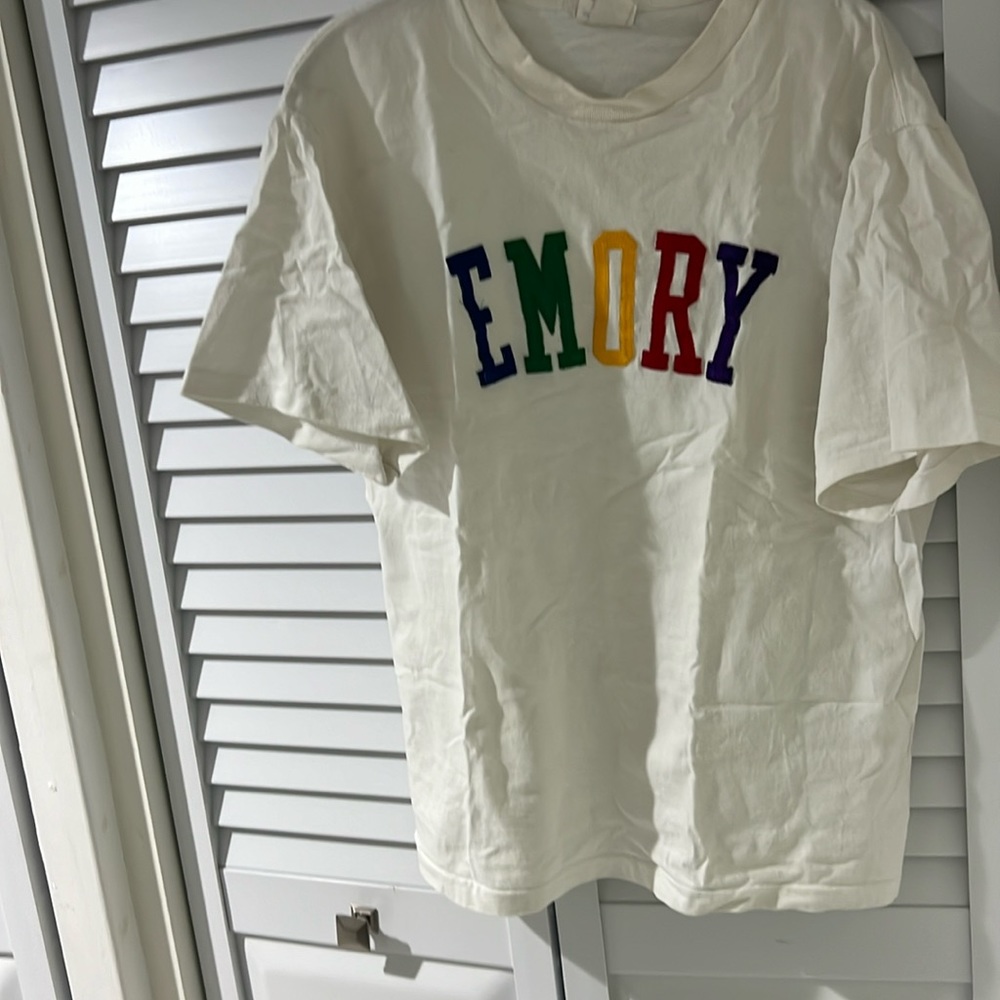 White vintage embroidered EMORY college tshirt   Smoke and pet free home